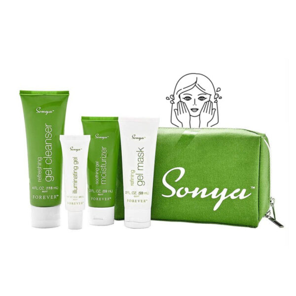 Sonya daily skincare system reinigt die Gesichtshaut von Mischhauttypten ideal.